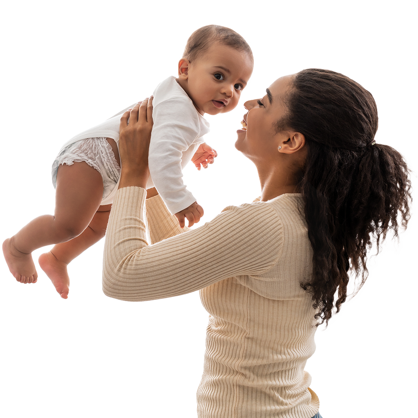 american mum with baby