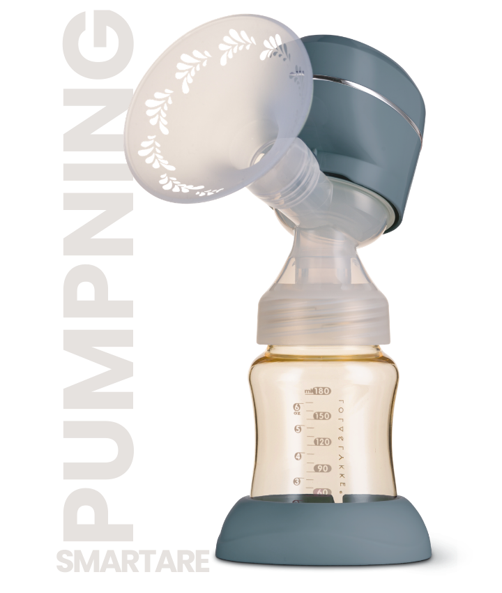 Lola&Lykke smart elektrisk bröstpump med text: smartare pumpning